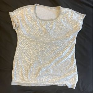 Leopard Print Silver Foil T-Shirt